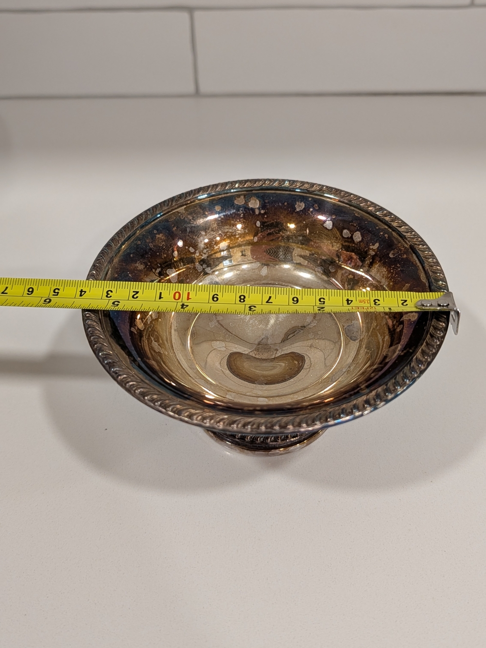 Small Silver Tone Decorative Bowl